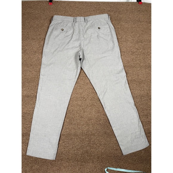 J Crew Bowery Slim Fit Mens Light Gray Cotton Dress Pants W36 L32 - Picture 3 of 11